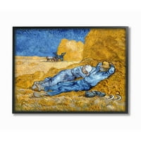 Tuphel Industries Break Time Yellow Blue van Gogh Classic Classic Shaids Framed wallидна уметност од Винсент