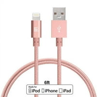 Gadgets Extra Long, во Apple MFI Сертифициран најлон молња до USB кабел за полнач за iPhone за iPhone 5, 5s,