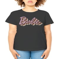 ЛОГО НА Барби жени јуниори Повторете ја графичката маица со краток ракав