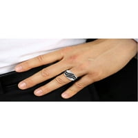 Jewelersclub црни дијамантски прстени за мажи - 1. CTW оригинален црн дијамантски прстен за мажи - хипоалергичен