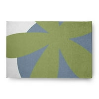 4 '6' Едноставно Daisy Bold Flower Modern & современ килим на Chenille, Apple Green