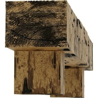 Ekena Millwork 6 H 6 D 48 W Pecky Cypress Faa Wood Camplace Mantel Kit W alamo Corbels, природен златен даб