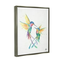 Птици од виножито од виножито, летање дуо животни и инсекти, сликање сив плови, врамен уметнички печатен wallид