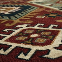 Домашна лента за домашна лента ткаени затворен килим, црвена, 4 '6' '