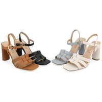 College Collection Womens Gibssen Strap Cover Cover Block Heel Sundals