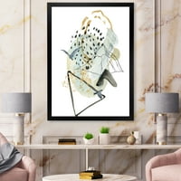 DesignArt „Планина птица со гуаче од апстрактен пејзаж“ модерен врамен уметнички принт