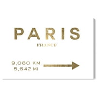 Студиото Винвуд Студио и Скилинис wallидни уметности платно го отпечатоци „Париз Роуд знак Минималистички“