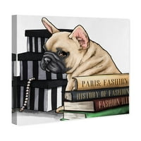 Авенија на пистата животни wallидни уметности платно ги отпечати „модни книги“ кучиња и кутриња од француски