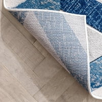 Добро ткаени добри вибрации Мили модерна геометриска сина боја 7'10 9'10 Област килим
