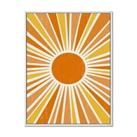 DesignArt 'Минимално светло сјајно портокалово сончево зраци i' модерни врамени платно wallидни уметности