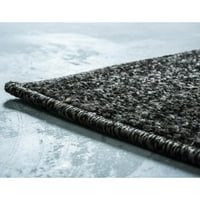 Уникатен разбој Милвоки затворен граничен килим за отворено, беж црна 9 '12' гранична преодна совршена за