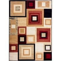Добро ткаени квадрати за сензација во Мајами геометриски килим со црвена област