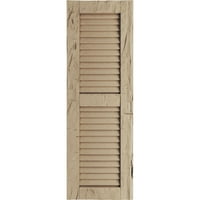 Ekena Millwork 12 W 90 H Rustic Two Two Equal Louver Hand Hewn Fau Wood Sulters, подготвен тен,