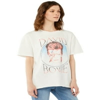 Дејвид Боуви со лажичка со кратки ракави графички пуловер опуштено вклопување маица пакет