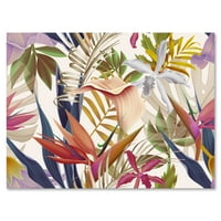 DesignArt 'Гроздобер тропски цвеќиња viii' тропски платно wallид уметност печатење