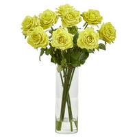 Вештачки аранжман на роза во вазна цилиндар