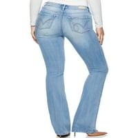 Софија фармерки женски марисол подигање со средно издигнување везени фармерки од џеб