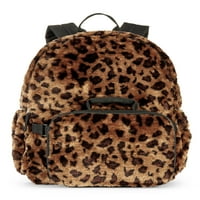Ранец на крзно од леопард со торба за ручек