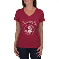 Државна држава Флорида Семинолес, женска кошула со памучна маичка со памук со врата од вратот
