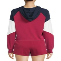 Без граници женски врвен пуловер со качулка со аспиратор