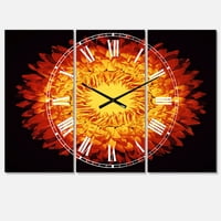 DesignArt 'вечен цвет од слама на црниот ’традиционален wallиден часовник